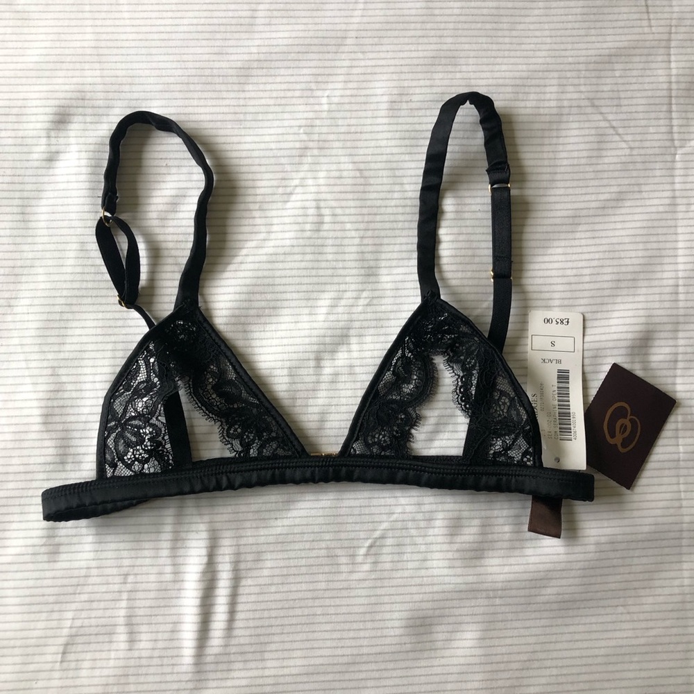 Coco DE MER Black Lace Open Cup Bra
